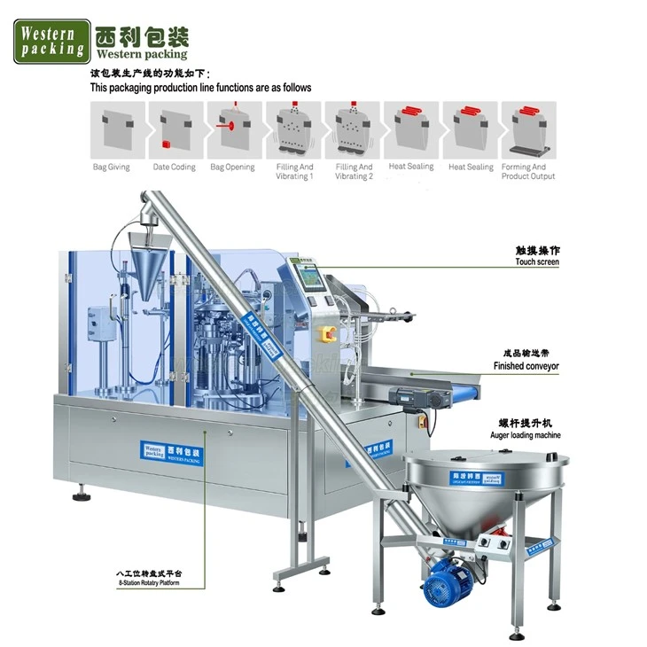 powder premade zipper pouch packing machine